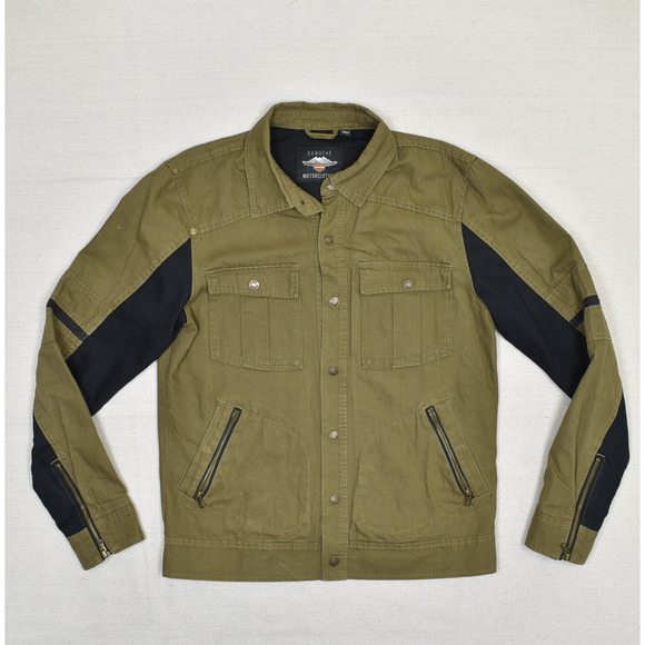 HARLEY DAVIDSON ミリタリージャケット オリーブグリーン 安価車・バイク・自転車 - HARLEY-DAVIDSON ミリタリースタイル